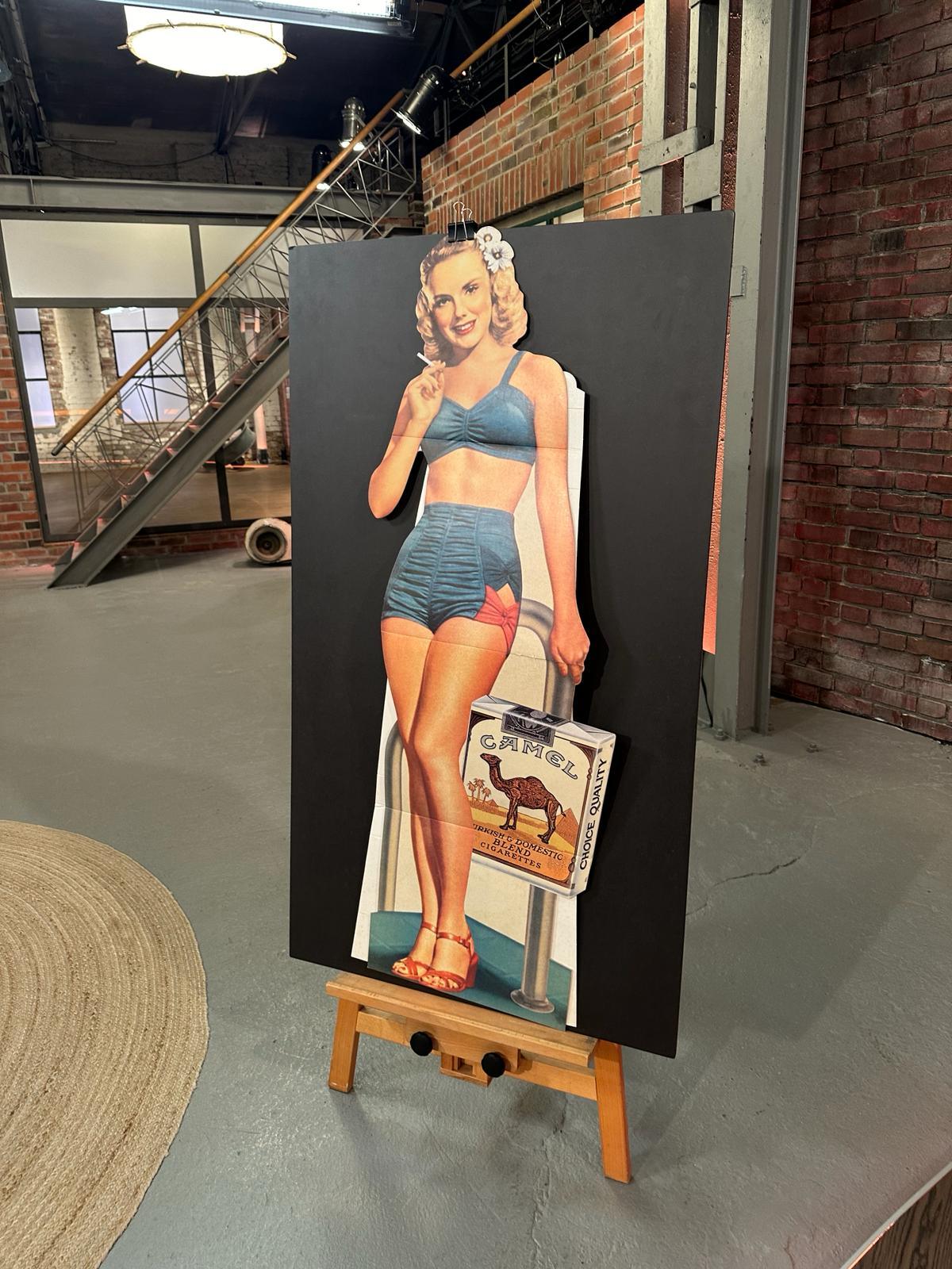 Camel Aufsteller Unikat Plakat Werbung 1950er 1960er Bikini Hawaii Retro Reklame Sammler Anfertigung - Werkstattfürschönes