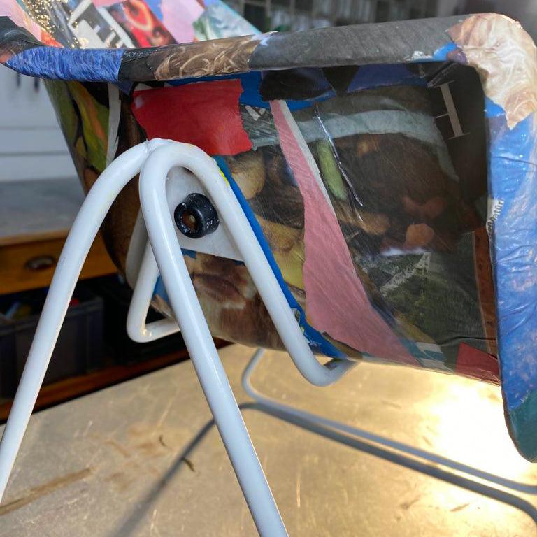"Alter Kinderstuhl upgecycelt mit Pappmache" - Händlerstücke 2023 - Werkstattfürschönes