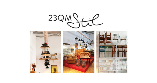 Vintage Möbel und Lampen in stilvoller Werkstatt für Schönes in Düsseldorf, inspirierender Showroom