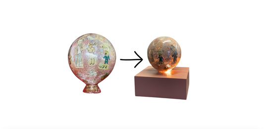 vorher-nachher: Antike Glaskugel als Lampe