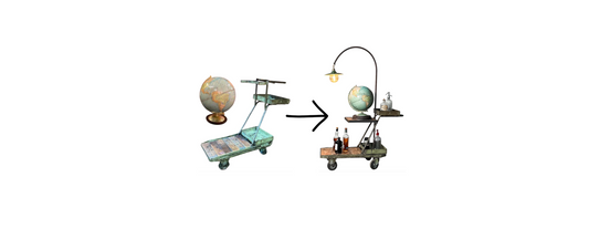 vorher-nachher: 50er-Jahre-Globus als Barwagen
