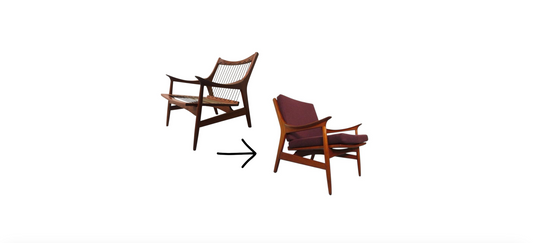vorher-nachher: Easy Chair in Aubergine