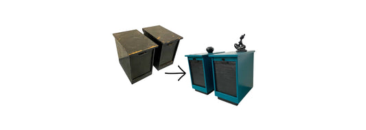 vorher-nachher: Rolladenschränke in Petrol