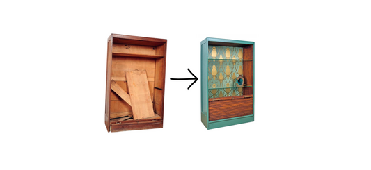 vorher-nachher: Rolladenschrank als Designstück