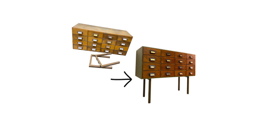vorher-nachher: Schubladenelement wird Kommode