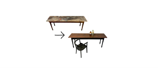 vorher-nachher: Makeover alter Wirtshaustisch