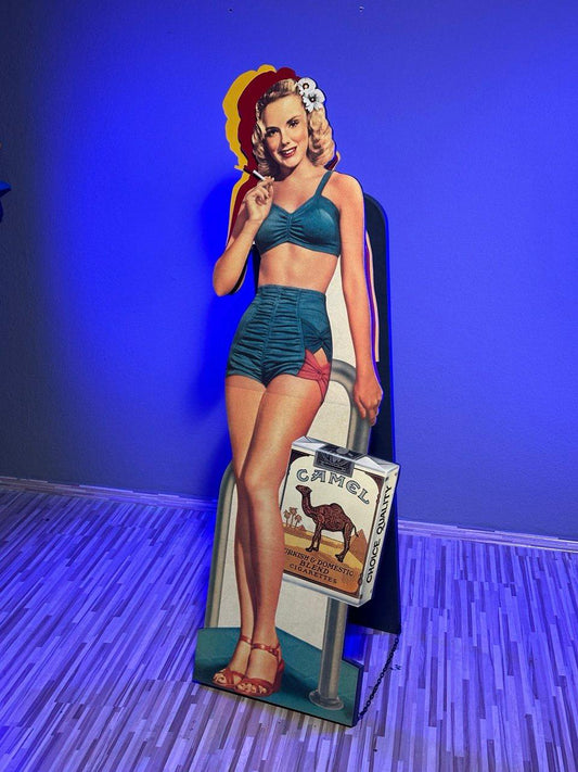 Camel Aufsteller Unikat Plakat Werbung 1950er 1960er Bikini Hawaii Retro Reklame Sammler Anfertigung - Werkstattfürschönes