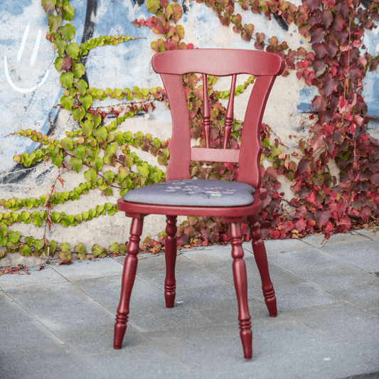 Landhausstuhl in Burgunderrot - Werkstattfürschönes